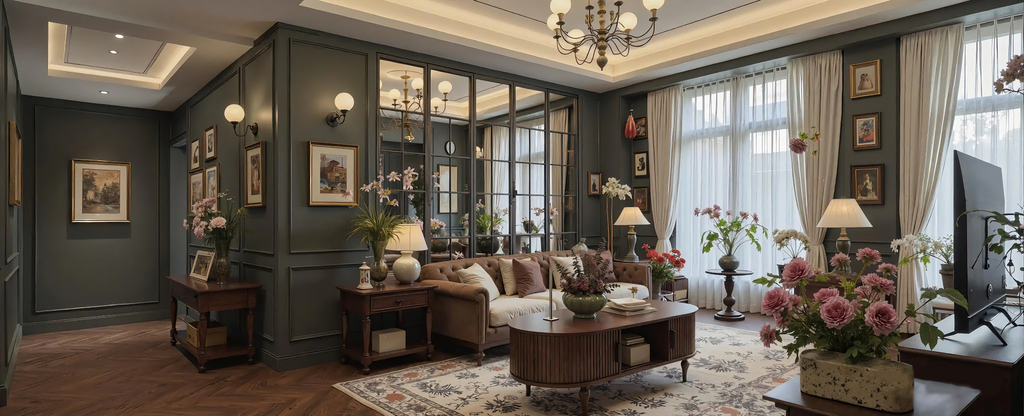 Mid-Century Oval Fluted Wooden Coffee Table