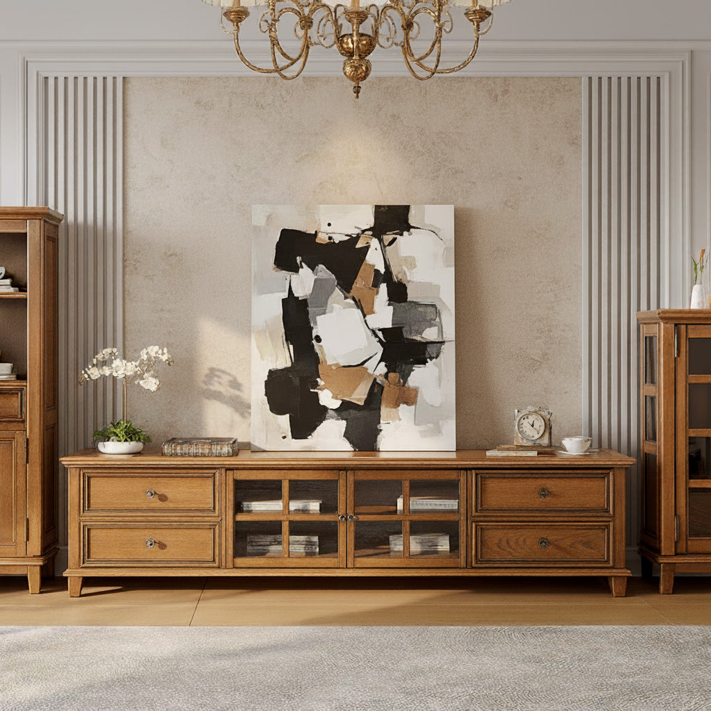 Classic Solid Wood TV Cabinet For Living Room