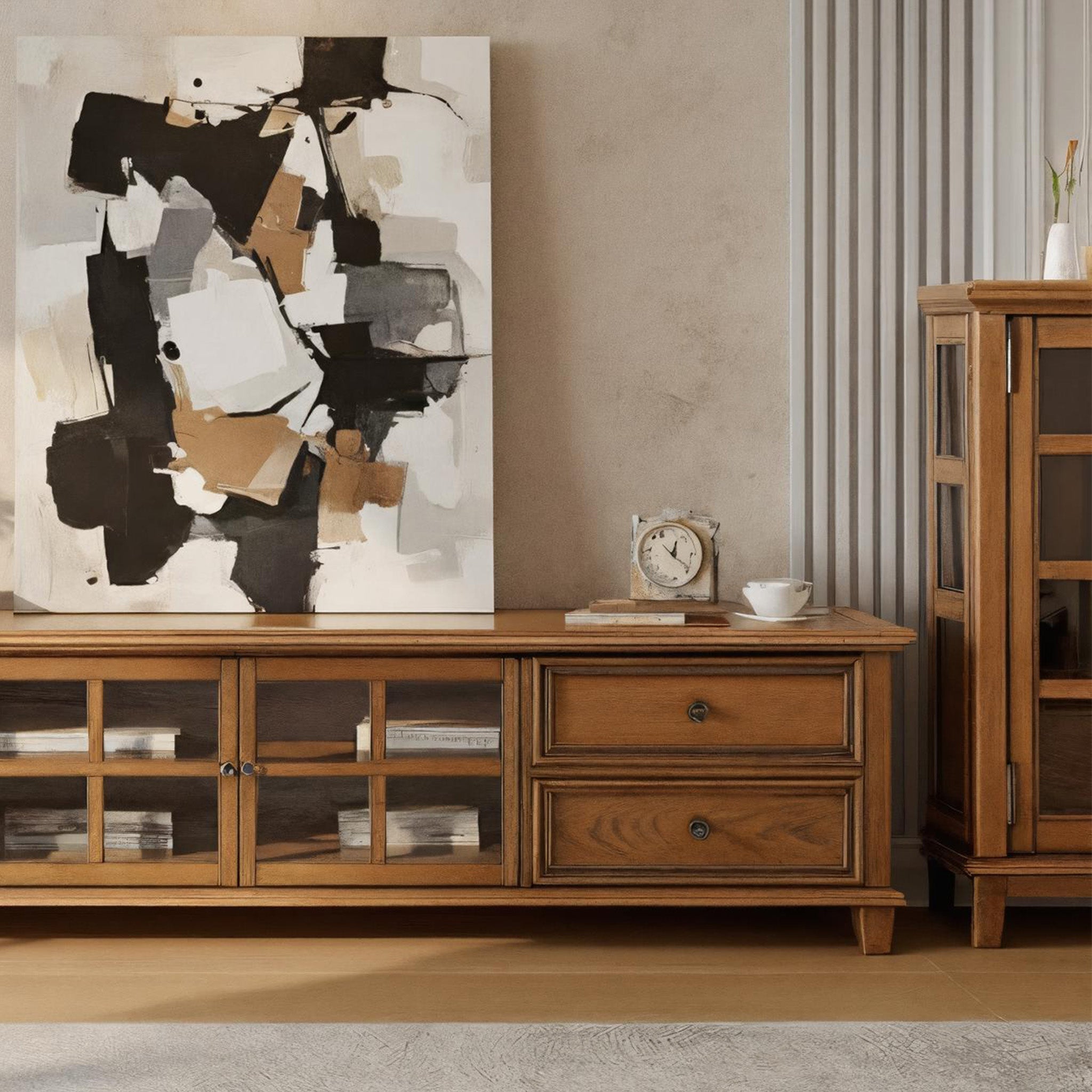 Classic Solid Wood TV Cabinet For Living Room