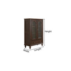 Classic Wooden Display Cabinet With Arched Glass Doors