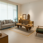 Farmhouse Solid Wood Coffee Table With Sculpted Base