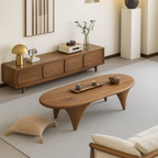 Farmhouse Solid Wood Coffee Table With Sculpted Base