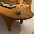 Farmhouse Solid Wood Coffee Table With Sculpted Base
