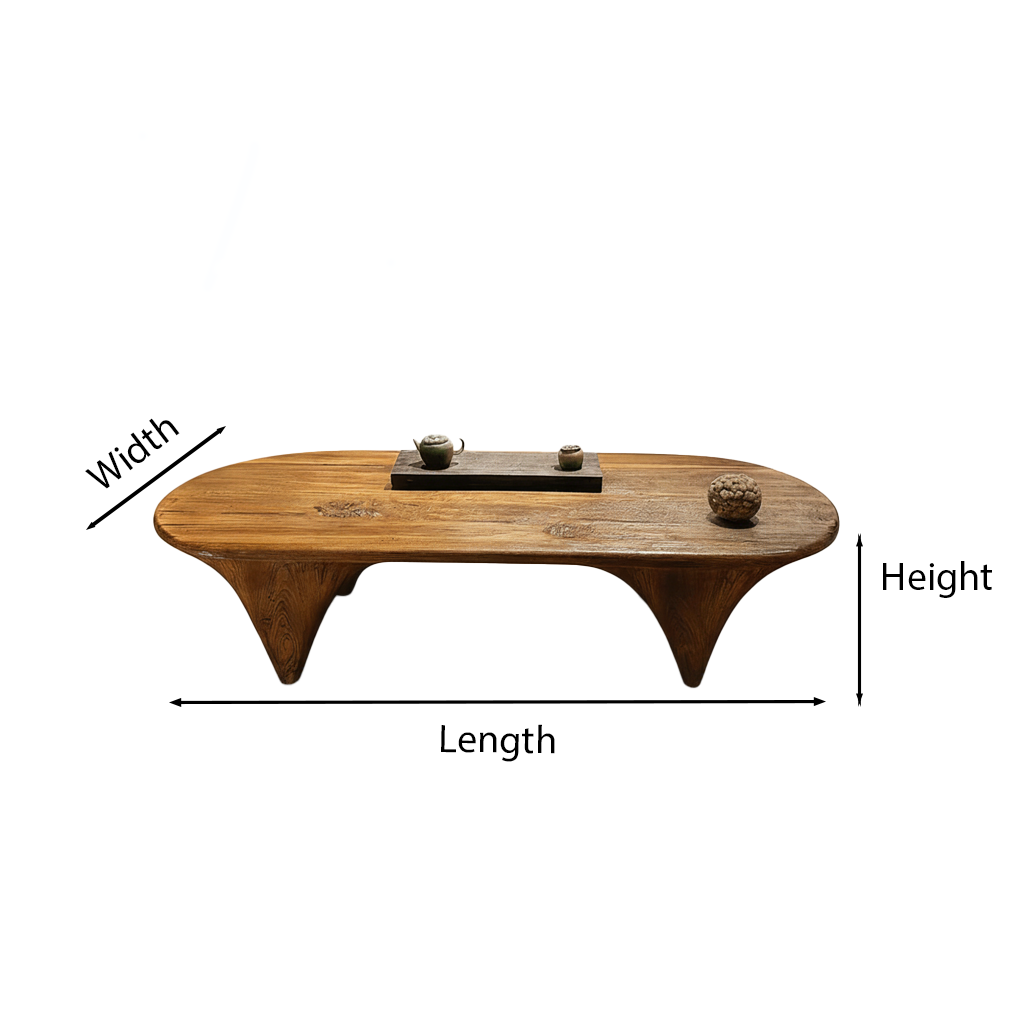 Farmhouse Solid Wood Coffee Table With Sculpted Base