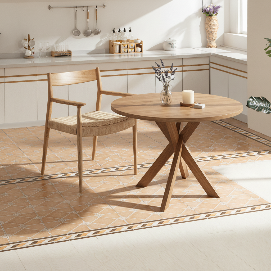 Scandinavian Wooden Dining Chair With Handwoven Seat