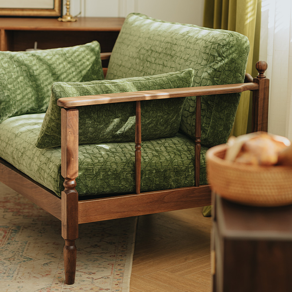Farmhouse Wooden Accent Chair With Upholstered Seat For Living Room