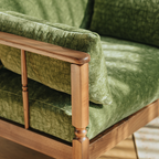 Farmhouse Wooden Accent Chair With Upholstered Seat For Living Room