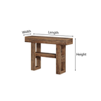 Farmhouse Wooden Console Table With Lower Display Shelf