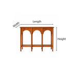 Farmhouse Wooden Console Table With Triple Arch Open Shelf