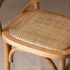 Farmhouse Wooden Dining Chair With Woven Seat