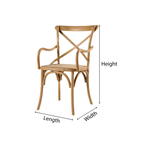 Farmhouse Wooden Dining Chair With Woven Seat