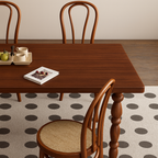 Farmhouse Wooden Dining Table With Turned Leg Base For Dining Room