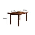 Farmhouse Wooden Dining Table With Turned Leg Base For Dining Room