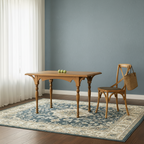 Farmhouse Wooden Dining Table With Turned Legs For Dining Room