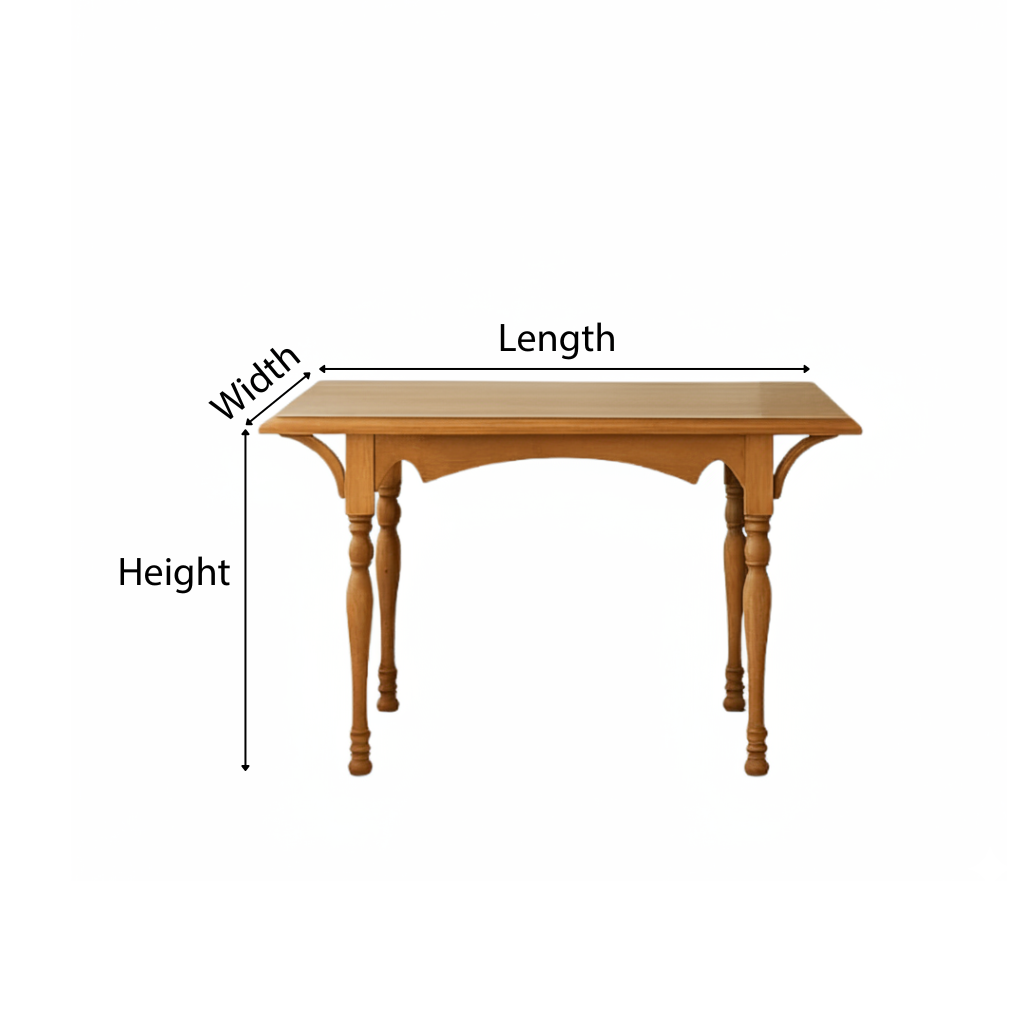 Farmhouse Wooden Dining Table With Turned Legs For Dining Room