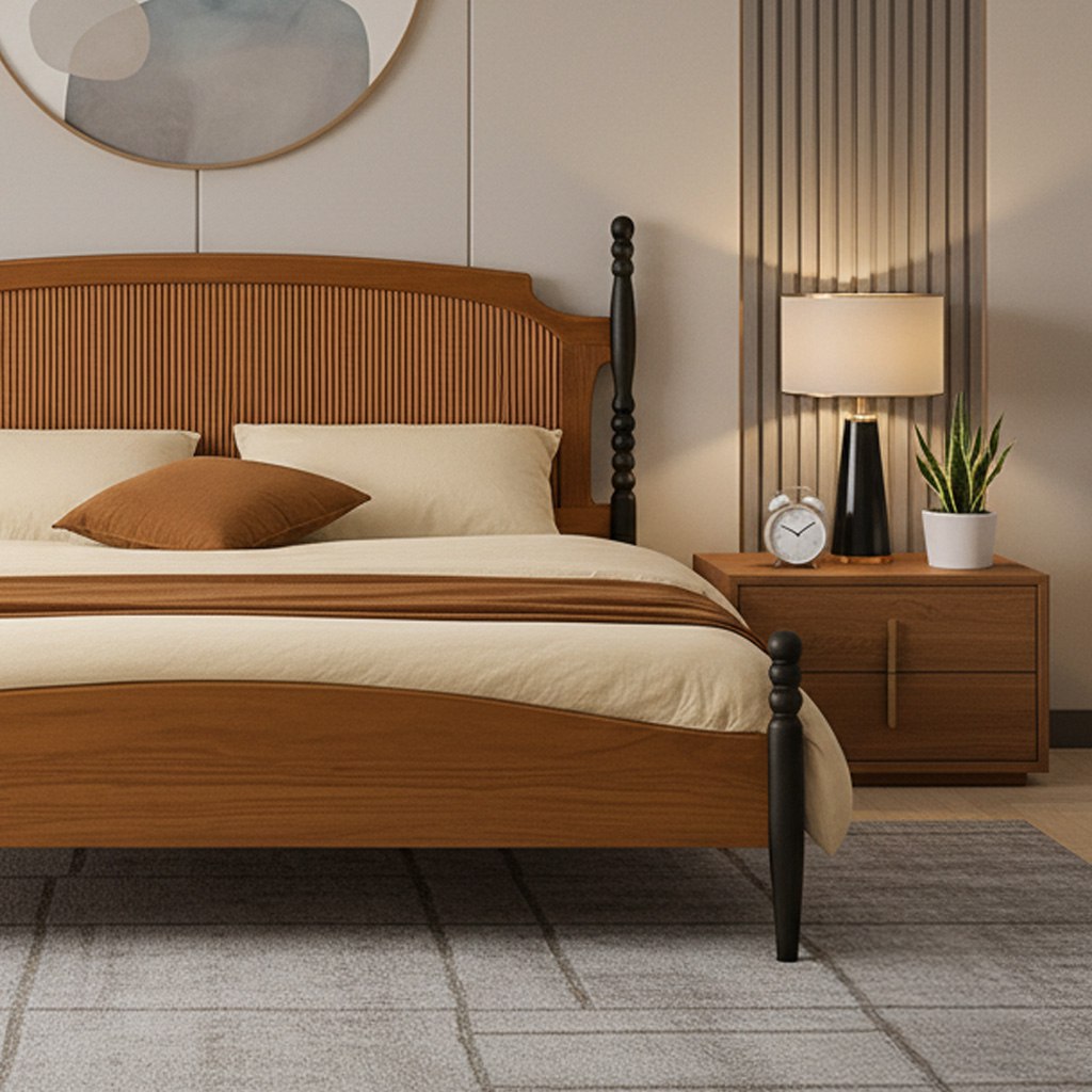 Farmhouse Wooden Lift-Up Storage Bed Frame