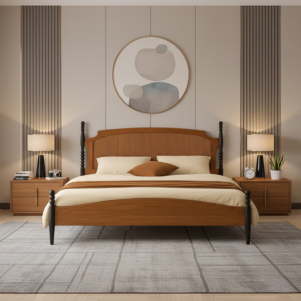 Farmhouse Wooden Lift-Up Storage Bed Frame