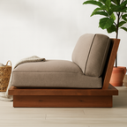 Farmhouse Wooden Low Profile Sofa For Living Room