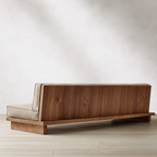 Farmhouse Wooden Low Profile Sofa For Living Room