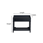 Farmhouse Wooden Nightstand With Spindle Legs