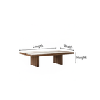 Farmhouse Wooden Rectangular Coffee Table With Wide Panel Legs