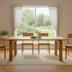 Farmhouse Wooden Rectangular Dining Table For Dining Room