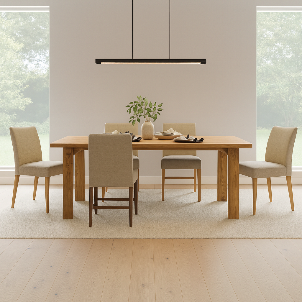 Farmhouse Wooden Rectangular Dining Table For Dining Room