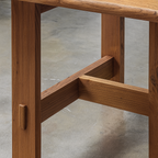 Farmhouse Wooden Rectangular Dining Table With Trestle Base For Dining Room