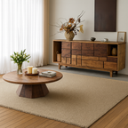 Farmhouse Wooden Round Coffee Table With Faceted Pedestal Base