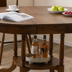Farmhouse Wooden Round Extendable Dining Table