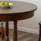 Farmhouse Wooden Round Extendable Dining Table