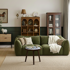 French Country Round Wooden Coffee Table With Mosaic Tile Top