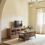 French Country Wooden Coffee Table With Patterned Glass Top