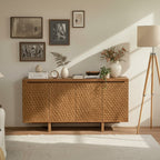 Hand-Carved Solid Wood Sideboard Cabinet For Living Room