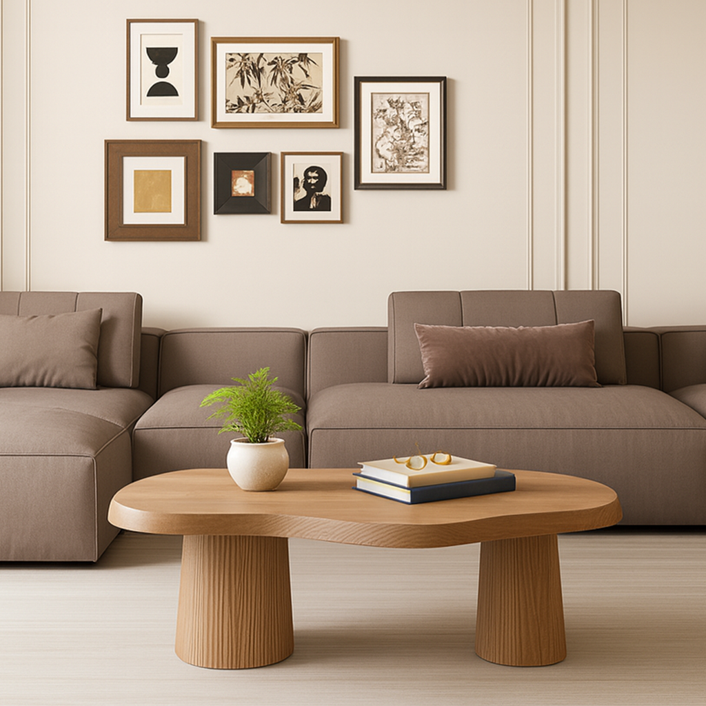 Mid-Century Organic Solid Wood Coffee Table