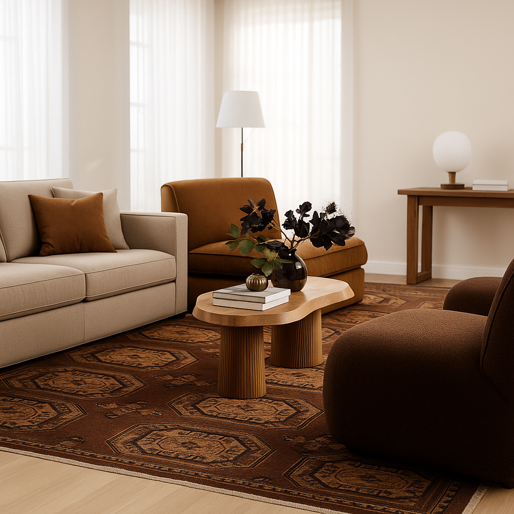 Mid-Century Organic Solid Wood Coffee Table