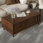 Mid-Century Rectangular Wooden Coffee Table For Living Room