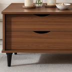 Mid-Century Rectangular Wooden Coffee Table For Living Room