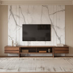 Mid-Century Solid Ash Wood TV Stand For Living Room