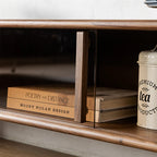 Mid-Century Solid Ash Wood TV Stand For Living Room