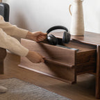 Mid-Century Solid Ash Wood TV Stand For Living Room