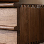 Mid-Century Solid Ash Wood TV Stand For Living Room