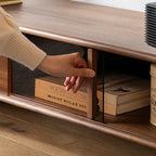 Mid-Century Solid Ash Wood TV Stand For Living Room