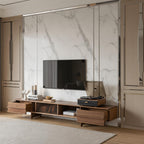 Mid-Century Solid Ash Wood TV Stand For Living Room