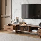 Mid-Century Solid Ash Wood TV Stand For Living Room