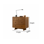 Mid-Century Solid Wood Cabinet With Rounded Corners For Living Room