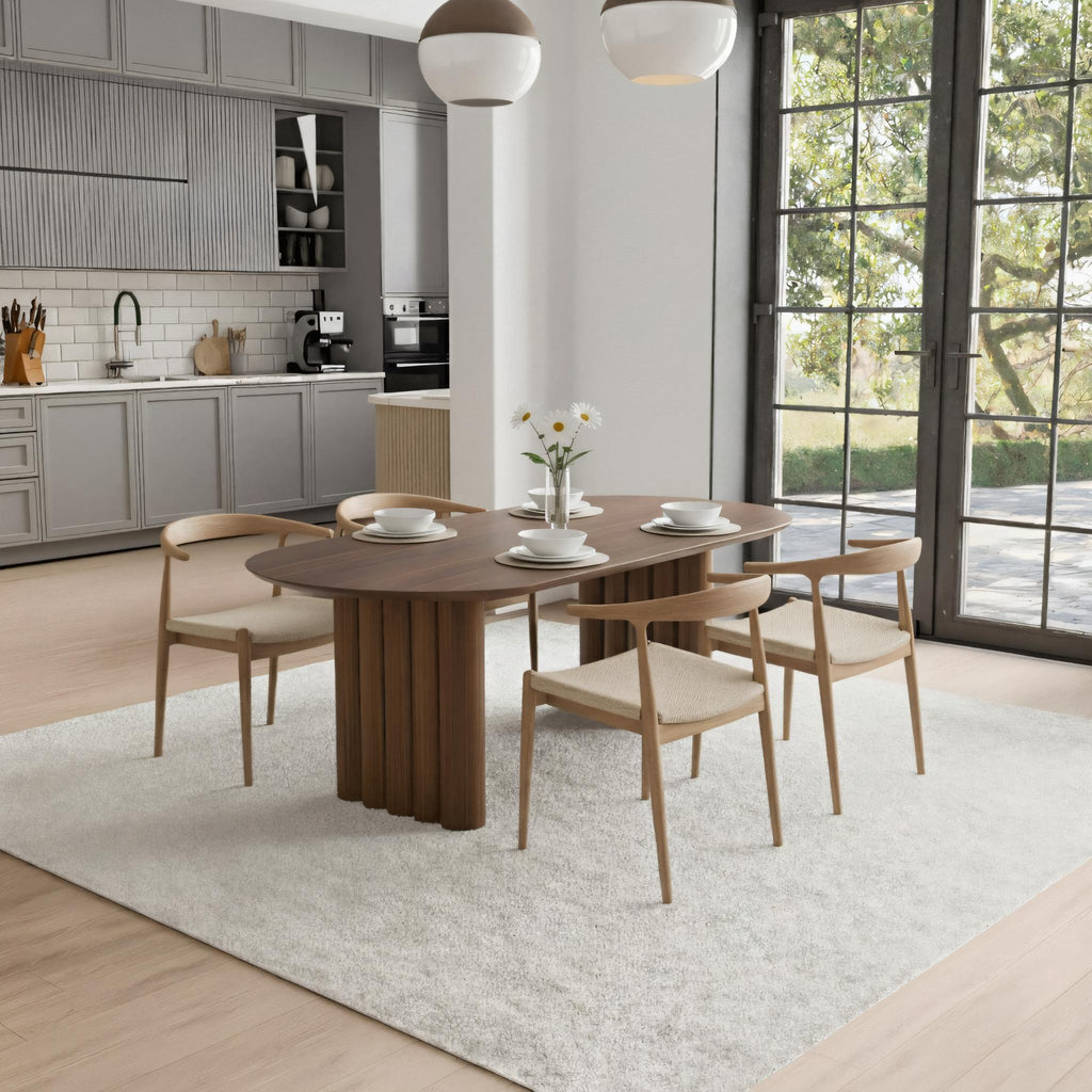 Mid-Century Solid Wood Dining Table