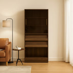 Mid-Century Wooden Bookshelf With Display Shelves