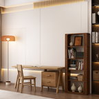 Mid-Century Wooden Bookshelf With Rounded Frame