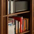 Mid-Century Wooden Bookshelf With Rounded Frame